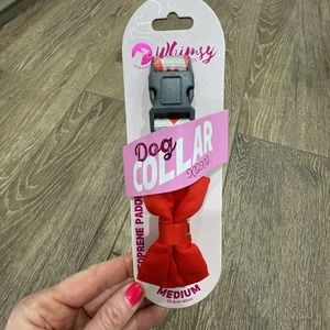 RED BOWTIE Dog Collar Dogs Whimsy Valentine Hearts S Small Secure Clip Tuxedo